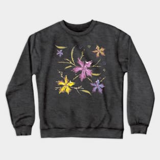 Flowers in blue autumn Crewneck Sweatshirt